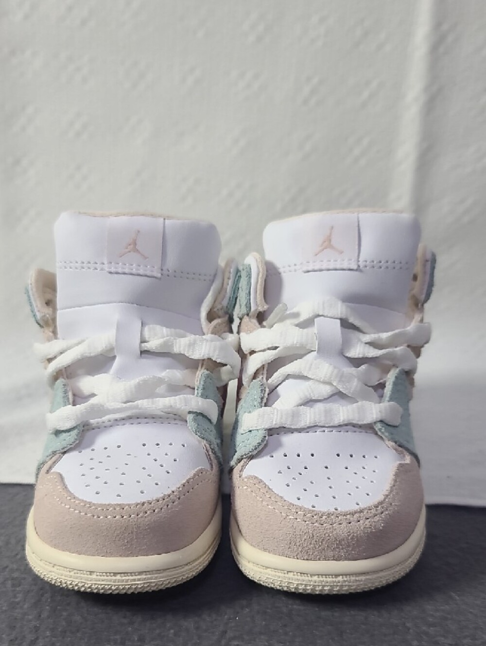 Jordan Kids Pastel Pink & Mint High-Top Sneakers Sz. 6C - Picture 2 of 7